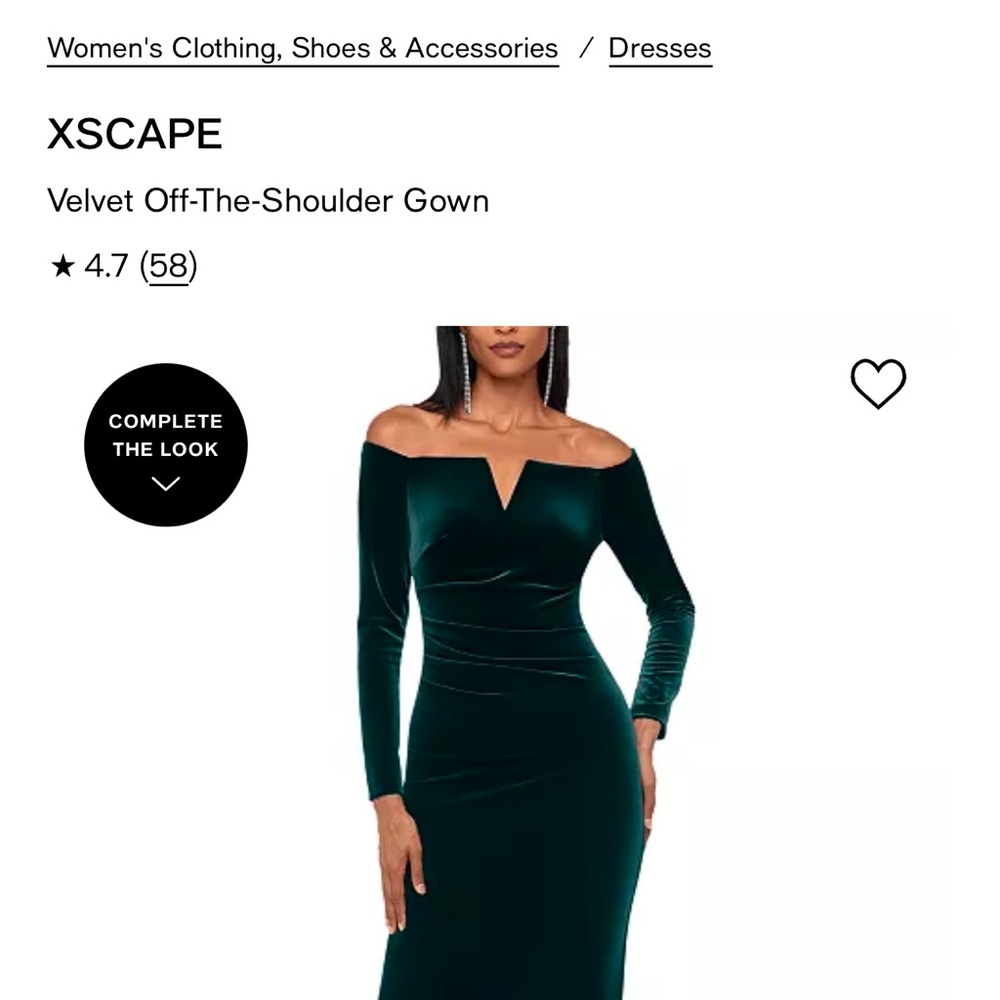 Xscape Green Long Sleeve Ruched Backless Gown